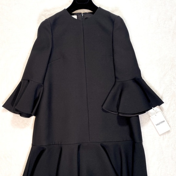 Valentino Ruffle Trim Crepe Mini Dress - Picture 8 of 11
